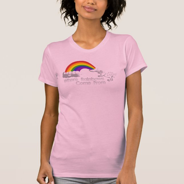 Là où les arcs-en-ciel viennent des T-shirts (Devant)