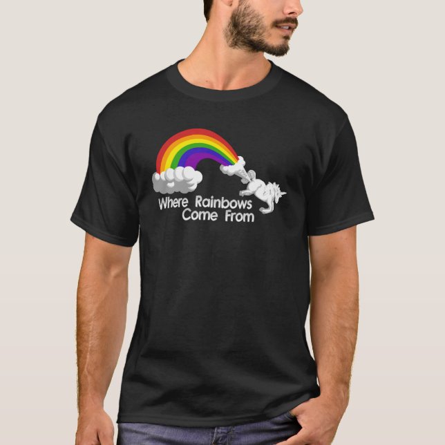 Là où les arcs-en-ciel viennent des T-shirts (Devant)