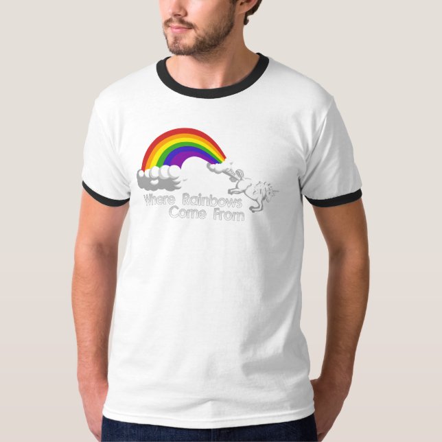 Là où les arcs-en-ciel viennent des T-shirts (Devant)