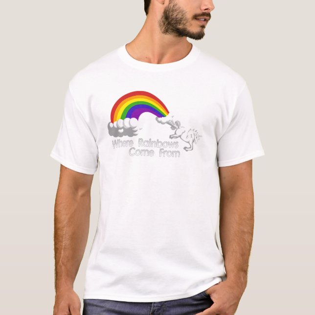Là où les arcs-en-ciel viennent des T-shirts (Devant)