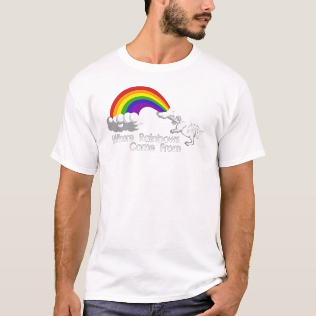Là où les arcs-en-ciel viennent des T-shirts (Devant)