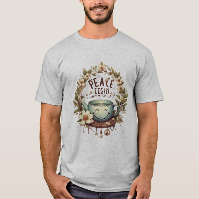 La paix commence avec un T-shirt souriant (Devant)