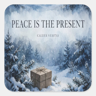La paix est le présent — Autocollant de Noël