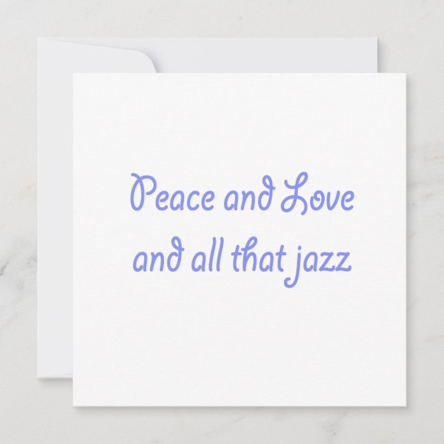 La paix et l'amour et tout ce que Jazz Invitation (Devant)