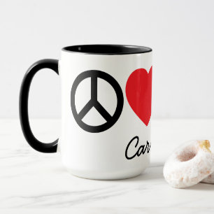 La paix, l'amour, le vin et les chats Mug personna