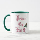La Paix Sur Terre Vintage Christmas Mug<br><div class="desc">Le design est d'art original.</div>