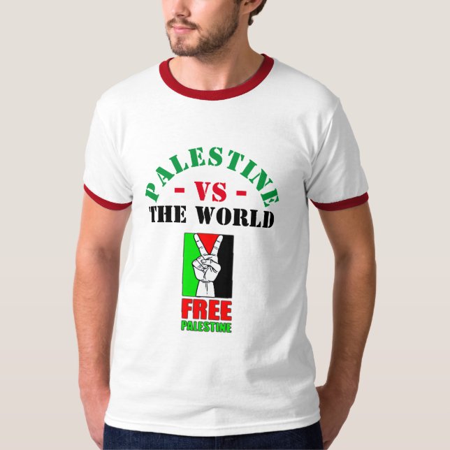 La Palestine Contre Le Monde. T-shirt Palestine li (Devant)