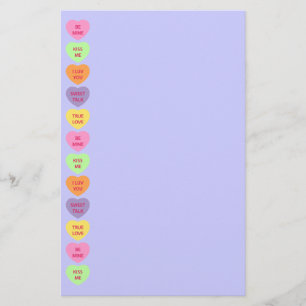 La papeterie de Valentine de sucrerie de coeurs de