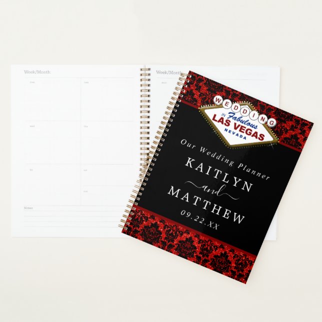 La Parties scintillant Damask Las Vegas Mariage Co (Devant avec enveloppe)