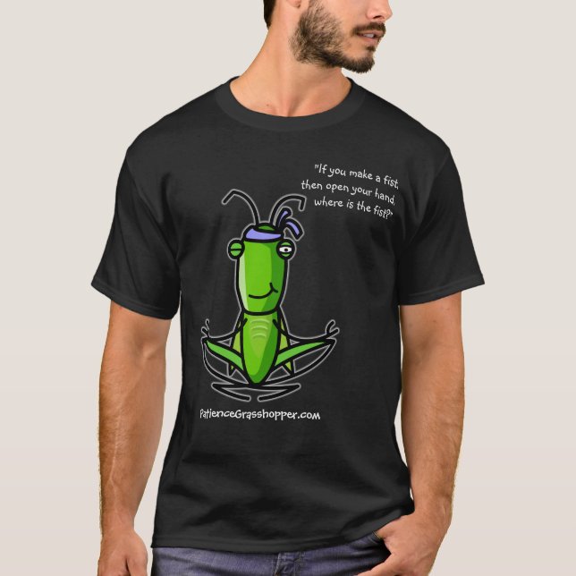 La patience, poing foncé de T-shirt de sauterelle (Devant)