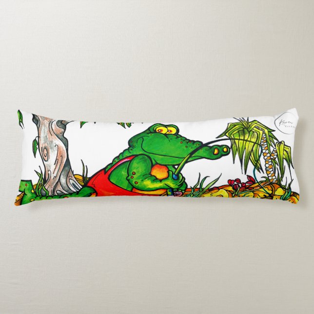 La pêche au crocodile | Coussin corporel 51 cm x 1 (Devant)