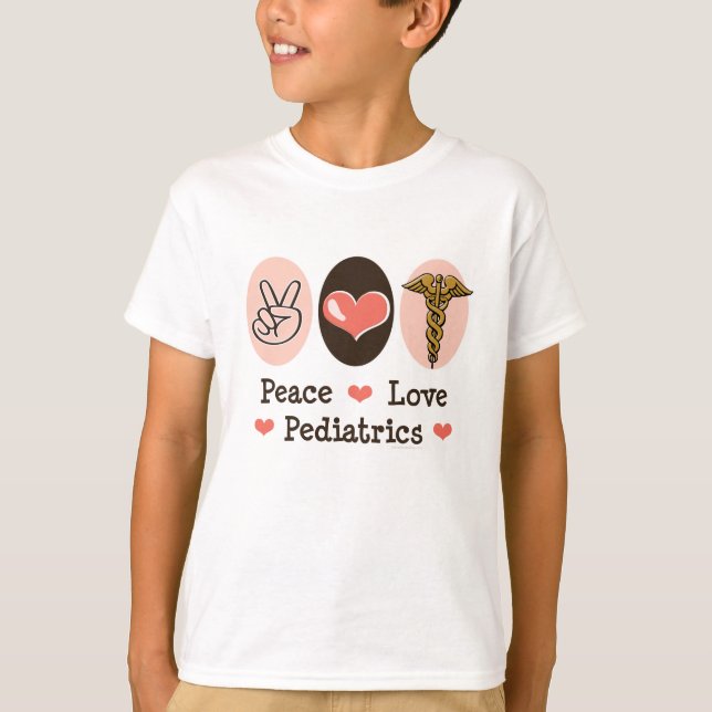 La pédiatrie d'amour de paix badine le T-shirt (Devant)