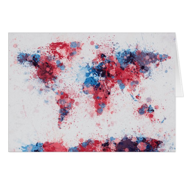 La peinture de carte du monde éclabousse (Devant horizontal)