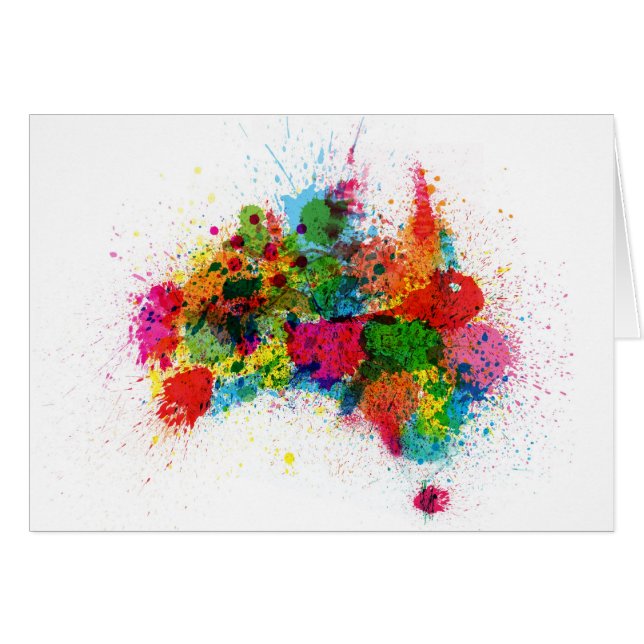 La peinture de l'Australie éclabousse la carte (Devant horizontal)