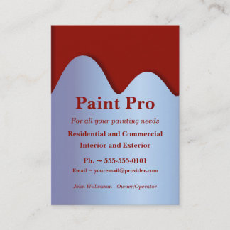 La peinture rouge peut des cartes de visite de