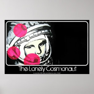 La peinture solitaire Cosmonaut sur une affiche