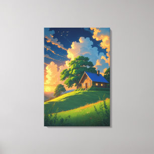 La petite maison sur la colline dorée Impression s