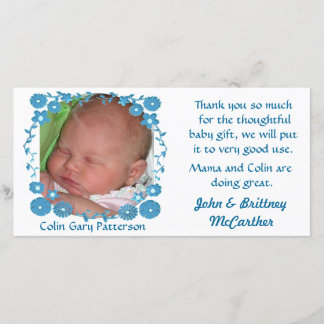 La photo de bébé vous remercient des cartes