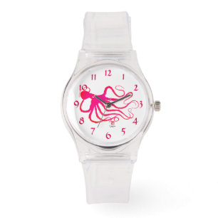 La pieuvre d'Amy - Montre en Silicone rose Sporty