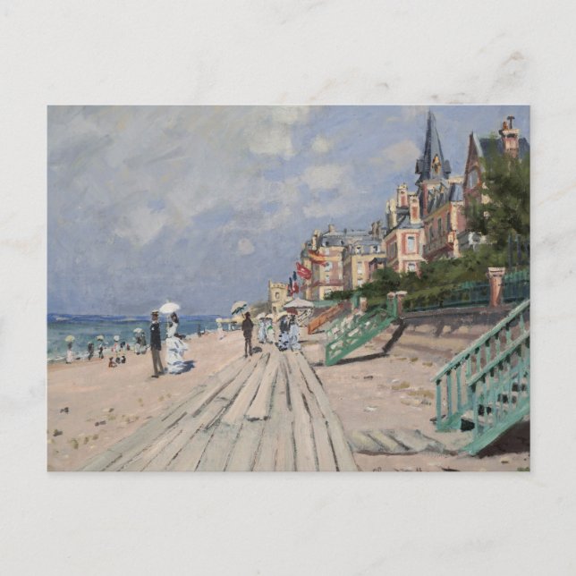 La Plage à Trouville par Claude Monet Carte Postal (Devant)
