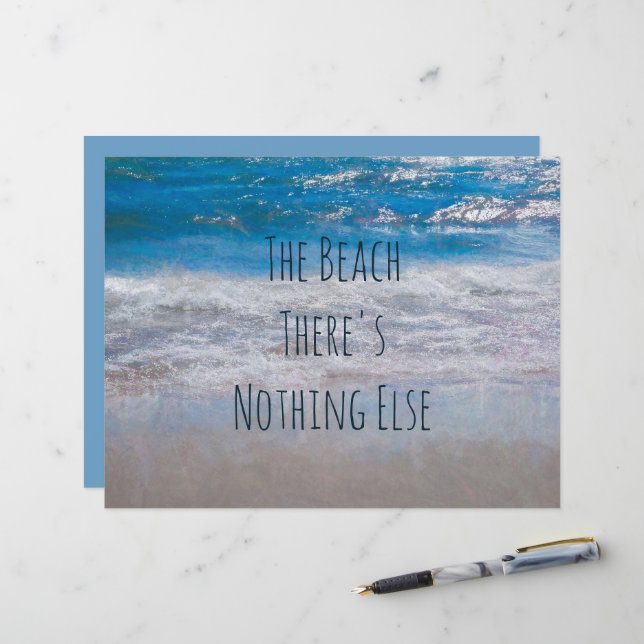 La Plage Bleu Blanc Vagues Océaniques Tropicales C (Devant/Arrière en situation)