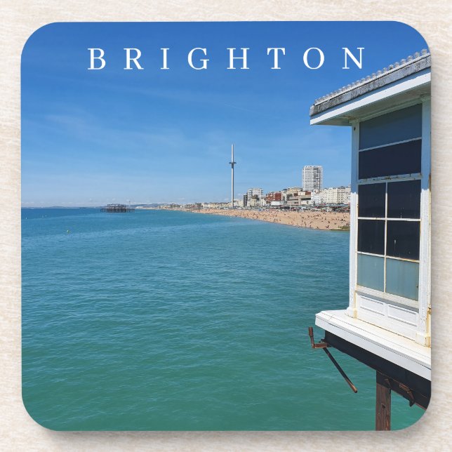 La plage de Brighton depuis les dessous de verre d (Devant)