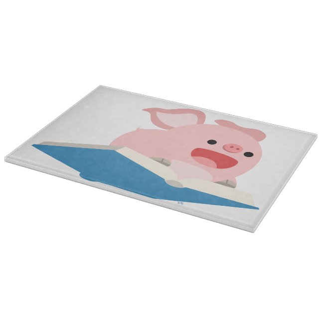 La planche à découper au cochon de dessin animé et (Coin)