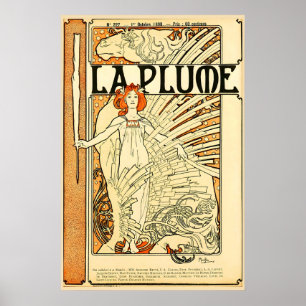 La Plume 1898 AFFICHE IMPRIMEE A5-A1 Alphonse Much