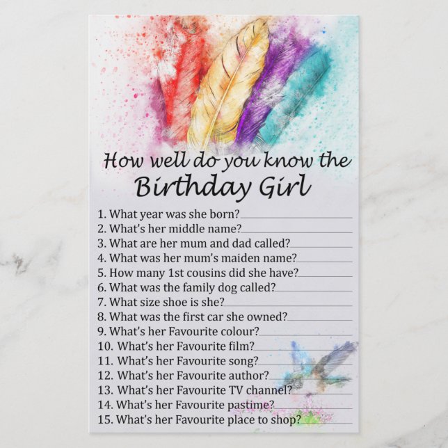 La plume tribale Comment connaissez-vous bien l'an (Devant)