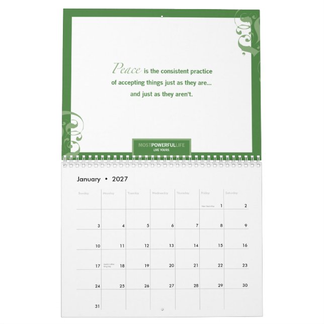 La plupart de calendrier puissant de la "année" (Jan 2027)