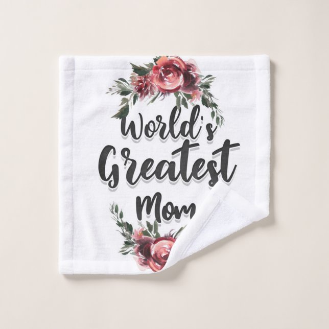 La plus grande maman du monde | Cadeau pour maman (Gant de toilette)