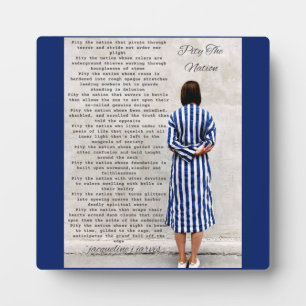 La poésie Pitié de la Nation Plaque