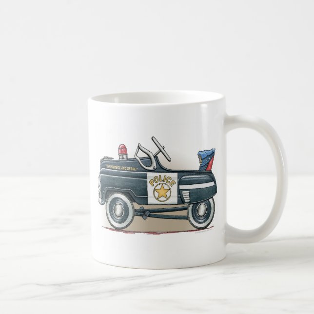La police pédale tasse de voiture de cannette de (Droite)