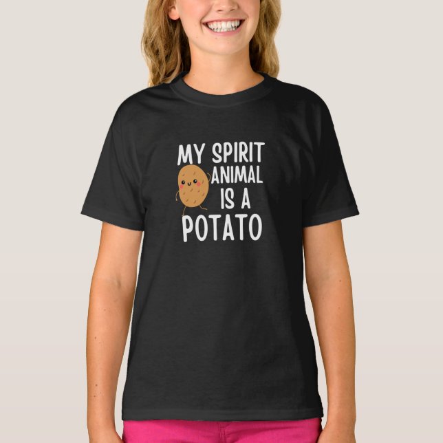 La pomme de terre est mon animal spirituel T-shirt (Devant)