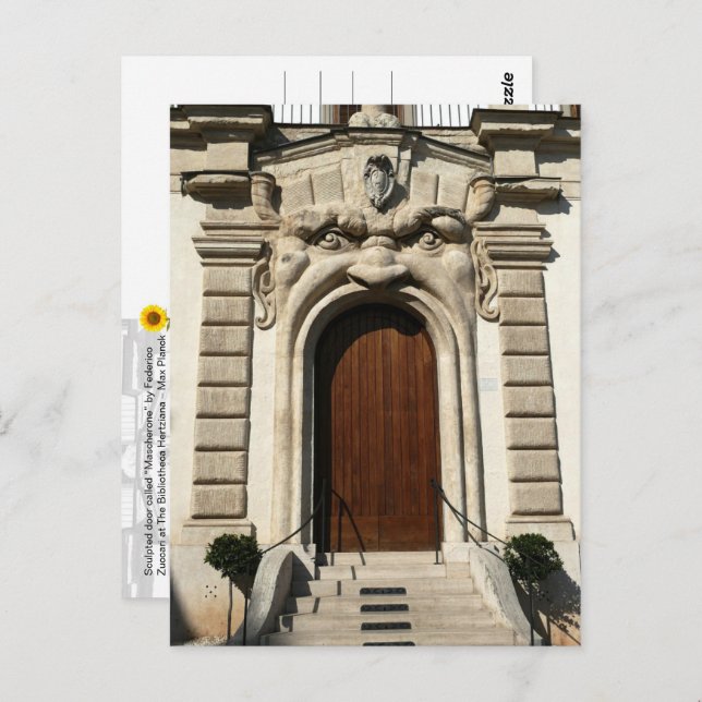 La porte de la Bibliotheca Hertziana. Carte postal (Devant / Derrière)