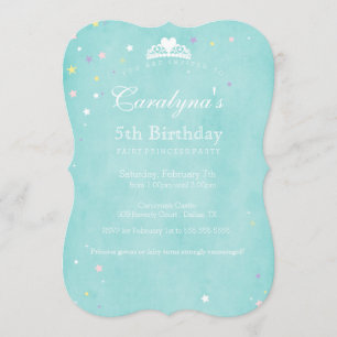 La poussière de princesse Birthday Invitation Teal