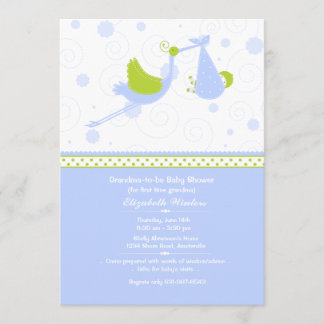 La première invitation au Baby shower (bleu) de gr