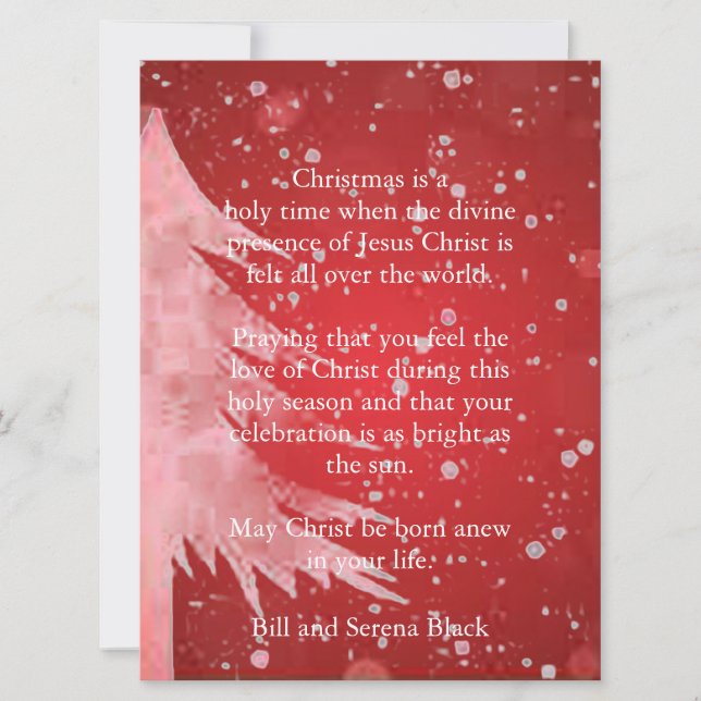 La présence de Jésus Carte de vœux de vacances pla (Devant)