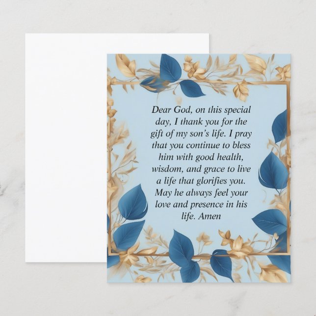 La prière d'une mère pour son fils (Devant / Derrière)