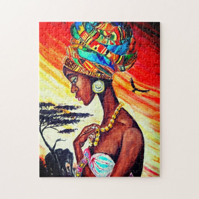 La princesse africaine JIgsaw Peinture de puzzle (Vertical)