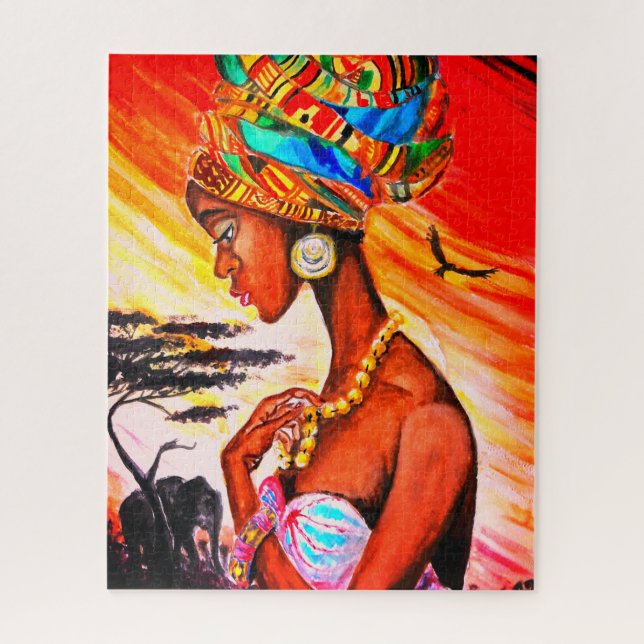 La princesse africaine Jigsaw Puzzle jolie femme (Vertical)