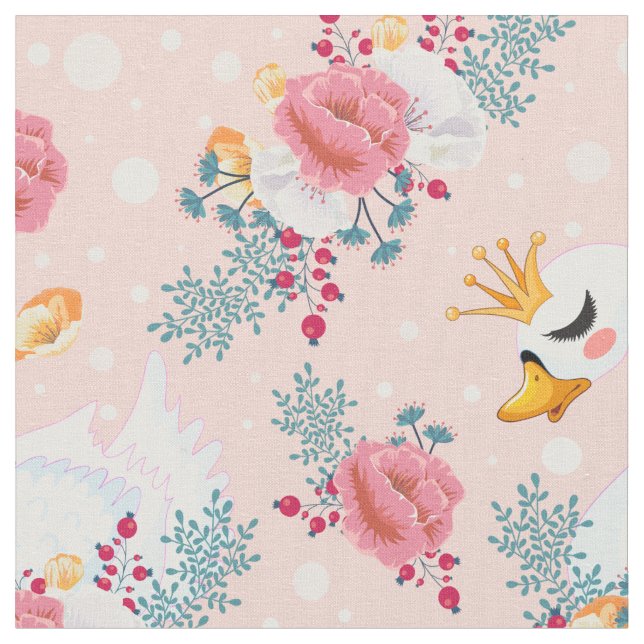 La princesse cygne en tissu rose (Fermer)