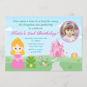 La Princesse Et La Grenouille Invitation Blonde