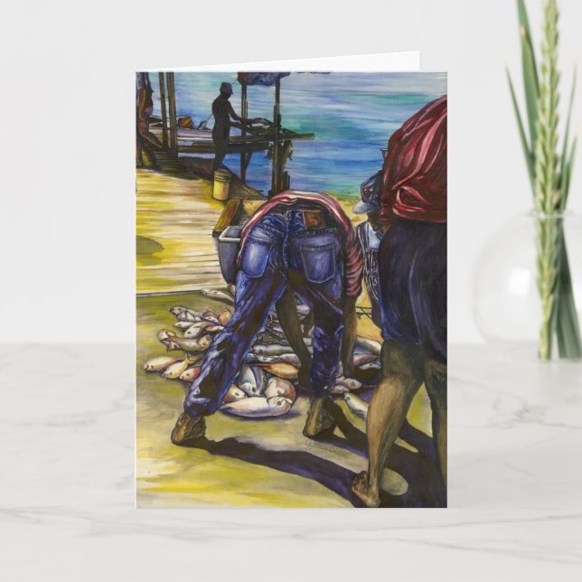 La prise du matin, carte de vœux Bahamas (Devant)