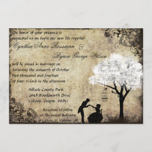 La proposition Vintage Wedding Invitation en blanc