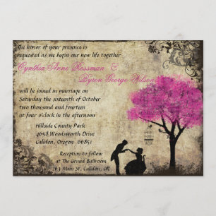La Proposition Vintage Wedding Invitation Hot Pink