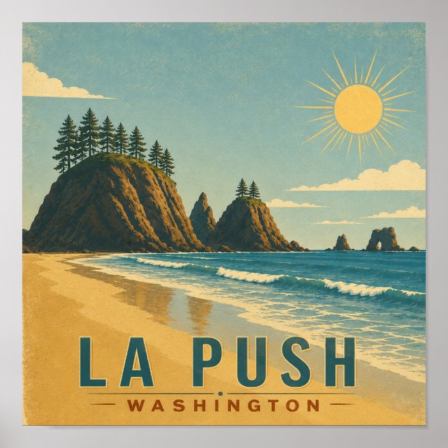 La Push, Bébé! Affiches d'art de voyage côtiers vi (Devant)