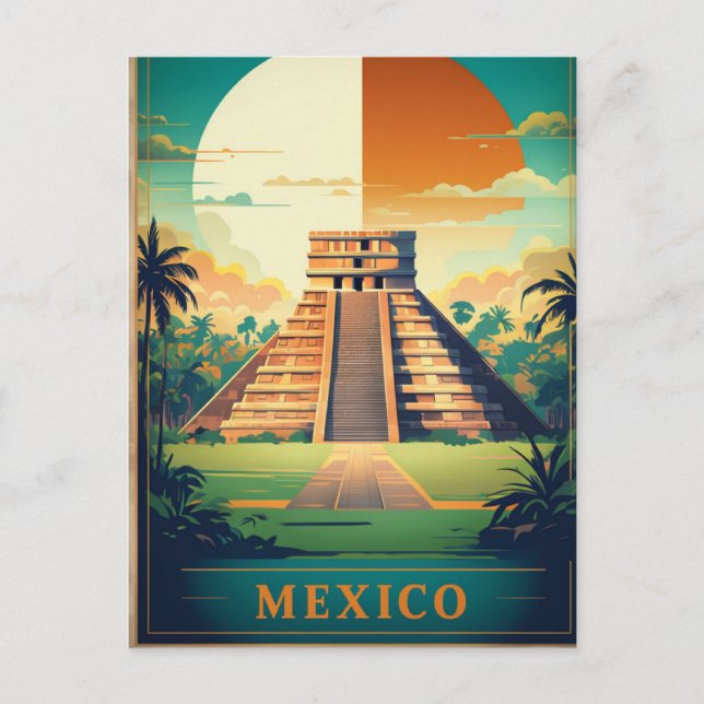 La pyramide maya mexicaine carte postale vacances  (Devant)