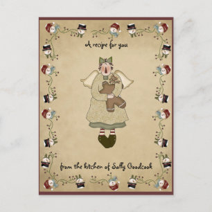 La recette de Noël carde la carte postale