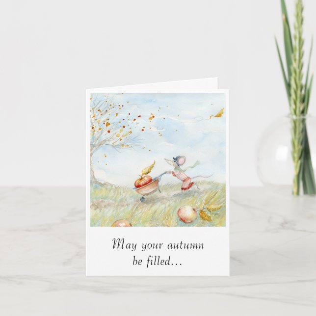 "La récolte de Miss Mousie" Carte pour notes (Devant)